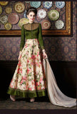 4706 GREEN CHENAB DESIGNER EMBROIDRED FLORAL ANARKALI SUIT - Asian Party Wear