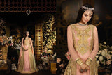 S41 PEACH AND GOLD BLOSSOM SYBELLA DESIGNER LEHENGA DRESS - Asian Party Wear