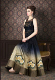 4712 BLACK CHENAB DESIGNER EMBROIDRED ANARKALI SUIT - Asian Party Wear