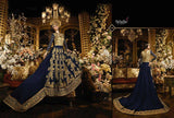 S42 BLUE BLOSSOM SYBELLA DESIGNER LEHENGA DRESS - Asian Party Wear