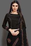 ZAC20-03 Black Evening Wear Readymade Saree - Asian Party Wear