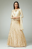 ELEGANT BEIGE EMBROIDERED LEHENGA SET - Asian Party Wear