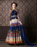 4704 BLUE CHENAB DESIGNER EMBROIDRED ANARKALI SUIT - Asian Party Wear