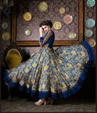 4710 BLUE CHENAB DESIGNER EMBROIDRED FLORAL ANARKALI SUIT - Asian Party Wear