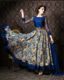 4710 BLUE CHENAB DESIGNER EMBROIDRED FLORAL ANARKALI SUIT - Asian Party Wear