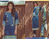 Blue Summer Salwar Kameez Fancy Lawn Suit - Asian Party Wear