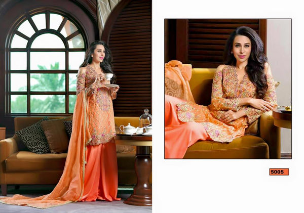 5005 ORANGE SALWAR KAMEEZ MEENAZ ASIM JOFA PAKISTANI STYLE SUIT - Asian Party Wear