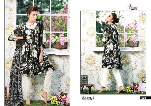 Black Cotton Printed Suit Pakistani Salwar kameez - Asian Party Wear