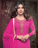 ZHR5139 RANI COLOUR HEROINE STARLET GEORGETTE STRAIGHT CUT STYLE SUIT - Asian Party Wear