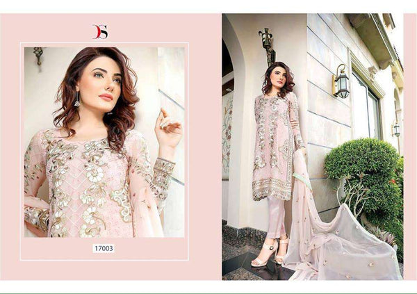 ZDS17003 PINK BAROQUE 2 BY DEEPSY GEORGETTE PAKISTANI STYLE SUIT - Asian Party Wear