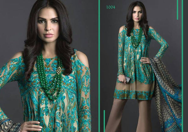 ZDS1004 GREEN DEEPSY DESIGNER LUXURY GEORGETTE SUIT - Asian Party Wear