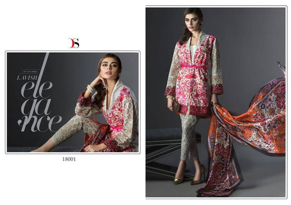 ZDS18001 DEEPSY ASSENT DESIGNER CAMBRIC COTTON SUIT - Asian Party Wear