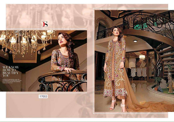 17002 LARK BROWN BAROQUE 2 BY DEEPSY GEORGETTE PAKISTANI STYLE SUIT - Asian Party Wear