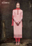 ZHR5134 ROSE QUARTZ PINK HEROINE STARLET GEORGETTE STRAIGHT CUT STYLE SUIT - Asian Party Wear