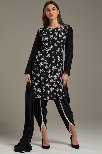 Black Readymade Evening Party Salwar Suit - Asian Party Wear