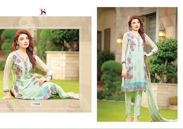 17006 BISCAY GREEN BAROQUE 2 BY DEEPSY GEORGETTE PAKISTANI STYLE SUIT - Asian Party Wear