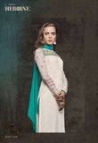 5136 OFF WHITE HEROINE STARLET GEORGETTE STRAIGHT CUT STYLE SEMI STITCHED SUIT - Asian Party Wear