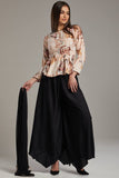 Peach & Black Modern Style Readymade Palazzo Suit - Asian Party Wear