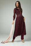 UNIQUE MAROON INDIAN READYMADE EID SALWAR KAMEEZ - Asian Party Wear