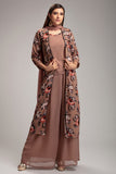 STUNNING NEW PAKISTANI DESIGNER PALAZZO PRINTED JACKET DRESS - Asian Party Wear