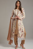 Brown Printed Readymade Jacket Suit - Asian Party Wear