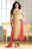 K4293 BEIGE KASEESH PRACHI-22 STRAIGHT SALWAR KAMEEZ SUIT - Asian Party Wear