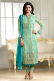 K4292 LIGHT GREEN KASEESH PRACHI-22 STRAIGHT SALWAR KAMEEZ SUIT - Asian Party Wear