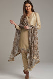 Fawn Asymmetric Stylish Wedding Wear Suit - Asian Party Wear