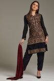 Black Evening Wear Banarasi Style Salwar Suit - Asian Party Wear