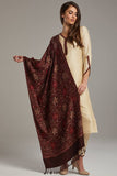 Fawn Punjabi Style Designer Woven Shawl Suit - Asian Party Wear