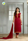 K4111 GOLDEN AND RED KASEESH PRACHI-21 JACKET STYLE SALWAR KAMEEZ SUIT - Asian Party Wear