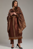 Brown Woven Embellished Pakistani Designer Dress - Asian Party Wear