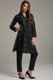 Grey & Black Woven Kurti Premium Quality Readymade Suit - Asian Party Wear