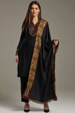 Black Warm Kurta Style Winter Dress - Asian Party Wear