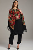 Black Woven Shawl Winter Wear Salwar Suit - Asian Party Wear