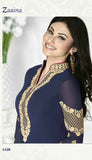 Blue Straight Cut Georgette Suit Indian Designer Dress - Asian Party Wear