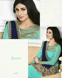 Turquoise Fancy Indian Suit Designer Party Outfit - Asian Party Wear