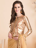 Gold Designer Saree - Asian Party Wear