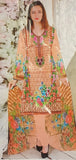 SAFFRON PEACH READYMADE PAKISTANI PRINTED LAWN SUIT - Asian Party Wear