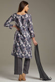 Grey Floral Printed Designer Salwar Kameez - Asian Party Wear