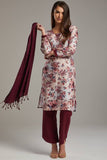 Maroon Floral Printed Pakistani Designer Readymade Suit - Asian Party Wear