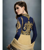 BESTSELLER 1406 GULZAR BEIGE AND BLUE COLOUR GEORGETTE WEDDING WEAR ANARKALI DRESS - Asian Party Wear