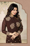 Brown Indian Designer Anarkali Dress Party Wear Gown - Asian Party Wear