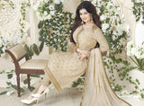 BEIGE INDIAN DESIGNER PARTY WEAR GEORGETTE SUIT - Asian Party Wear