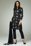 BLACK INDIAN BOLLYWOOD FLORAL PRINTED SALWAR KAMEEZ - Asian Party Wear