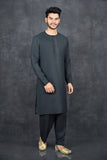 Black Pakistani Men's Kurta Shalwar Casual Suit - Asian Party Wear