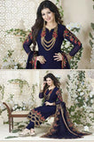 BLUE FASHIONISTA PARTY WEAR GEORGETTE SEMI STITCHED SUIT - Asian Party Wear