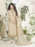 BEIGE INDIAN DESIGNER PARTY WEAR GEORGETTE SUIT - Asian Party Wear