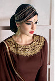 Elegant Dark Brown Suit Indian Party Dress - Asian Party Wear