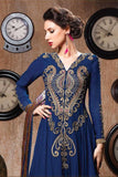 RANGSUTRA 7001 BLUE GEORGETTE ANARKALI STYLE DRESS - Asian Party Wear